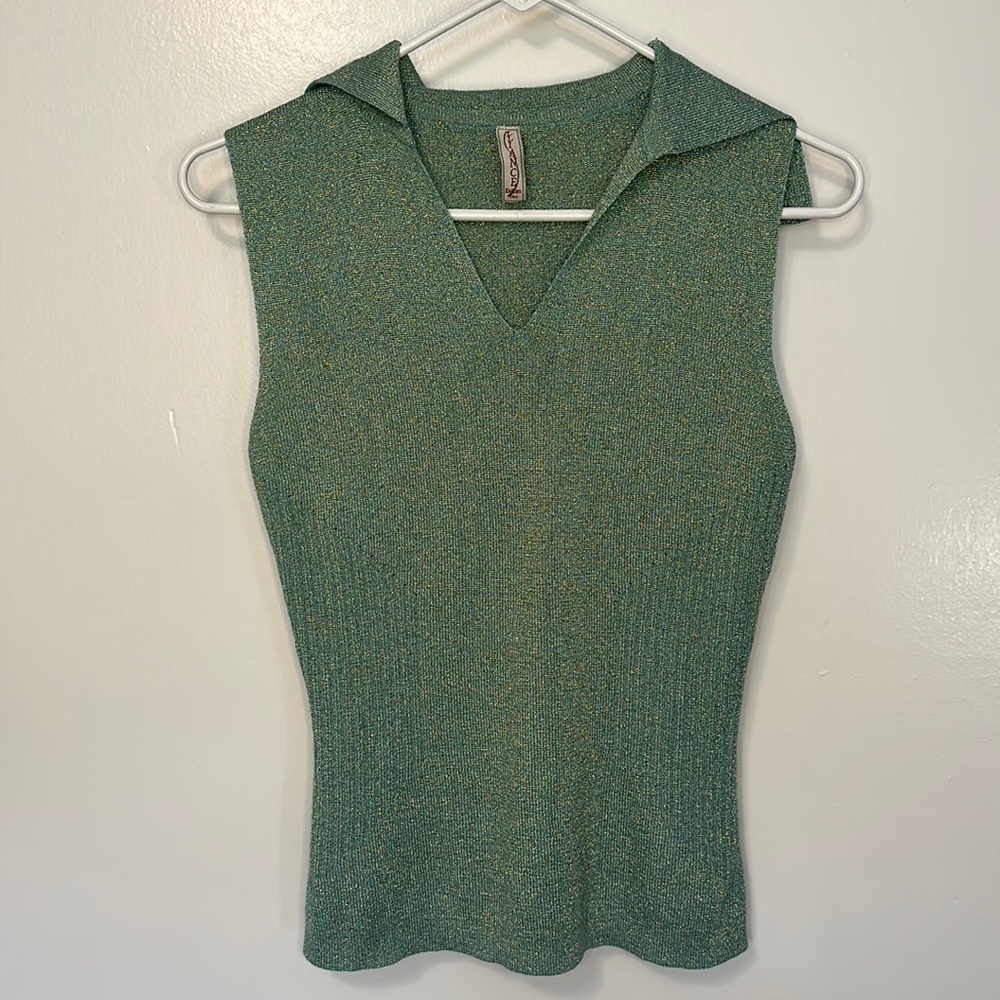 ALLIANCE sleeveless knitted sparkly top